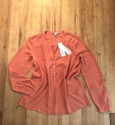 Neu Esprit Langarm Bluse Gepunktet Viskose Bluse Gr. 42 Apricoet