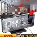 ~LED Wecker Mit+Projektion Digital Wecker Temperatur Dimmbar Tischuhr Alarm USB!