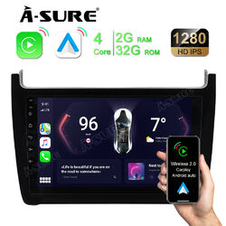 2+32G Android 13 Autoradio Carplay RDS GPS Navi für VW Polo 6R 6C 9N 2009-2018