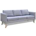 vidaXL Sofa 3-Sitzer Stoff Hellgrau  EGG