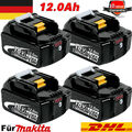 4X 12.0AH Für Original Makita Akku/Ladegerät 18V 6Ah BL1860 BL1850 BL1840 BL1830