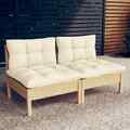 Gartensofa 2-Sitzer mit Kissen Gartenmöbel Sofa Lounge Massivholz Kiefer vidaXL