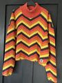 Lucy & Yak Toni Rollkragen Revel Chevron Pullover 100% Bio Baumwolle M UK 12-16