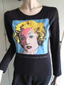 Shirt Moschino  Gr. 36 Gr. 38 mit Frauenmotiv Marylin Monroe ? schwarz türkis