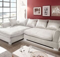 Couchgarnitur Weiss Sofa K-Leder Eck Sofa Wohnlandschaft Megasofa Links Design 