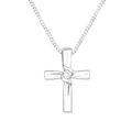 Kreuz Anhänger Kette  925 Sterling Silber   Zirkonia Echtschmuck Damen Halskette