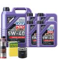 Motoröl 5W40 LIQUI MOLY Synthoil High Tech 9L +MANN Ölfilter +Ölschlammspülung