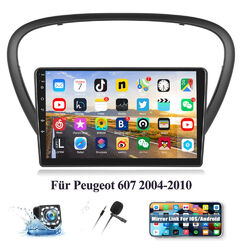 32GB Android 13 Autoradio WIFI GPS FM Navi Player Für Peugeot 607 2004-2010 +Kam