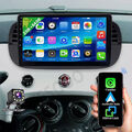 9" GPS Apple Carplay Android 14 2+64G Autoradio Navi DAB+ Für Fiat 500 2007-2015