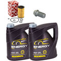 Motoröl Set MANNOL 5W-30 8 Liter + Ölfilter + Schraube für Mercedes E-Klasse CLK