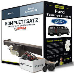 Für FORD Tourneo Custom Kasten,Bus Anhängerkupplung starr +eSatz 13pol 16-23 NEUJETZT NEU: Montage zum Festpreis!