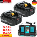 2x Für  Makita Akku 18V 6Ah 5Ah 9Ah BL1860B BL1850B BL1830B / Ladegerät