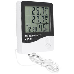 mini Wetterstation Thermometer Hygrometer Zeit Luftfeuchtigkeit Temperaturmesser