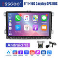 9" Autoradio 32G Android 13 Carplay GPS Für VW GOLF 5 6 Passat Caddy Touran +Kam