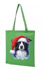 Tragetasche Einkaufstasche Beutel Tasche Collie Tiermotiv Weihnachtstasche