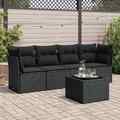 Gartenmöbel Sofa Garnitur Lounge Sitzgruppe 5-tlg. Schwarz Poly Rattan vidaXL