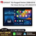 6+128GB 13.1"Autoradio Carplay Für Peugeot Partner Citroen Berlingo 2 B9 2008-19