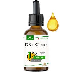 MoriVeda® Vitamin D3 (1000 I.E) + K2 MK7 (200mcg) I vegan I 1x50ml