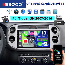 +KAM Android 13 4+64G DAB+ Carplay BT Navi Autoradio Für VW Tiguan 5N 2007-2016