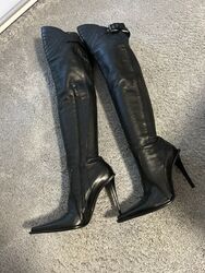 Overknee-Stiefel aus Kalbsleder