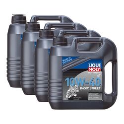 4x LIQUI MOLY 3046 Motorbike 4T Motoröl Basic Street 10W-40 4L