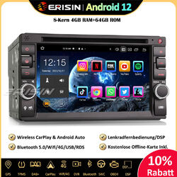 8-Kern Universal Android 12 Autoradio GPS WiFi BT5.0 Navi CarPlay RDS DSP DAB+CD