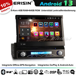 8-Kern 64GB Android 13 1 Din Abnehmbare GPS Navi DVD Autoradio WiFi BT 5.0 DAB+