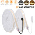 DC 5V USB Neon COB LED Stripe Leiste Streifen 320LED/m Band Lichterkette IP67 DE