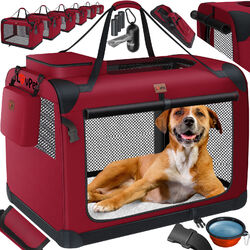 LOVPET® Hundebox Hundetransportbox faltbar Transporttasche Autobox Tragetasche✔️S - XXL✔️Inkl. Hundenapf✔️Faltbar✔️Extra Tragetasche