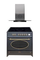 Gurari GCH E 912 BL r Retro Elektro Standherd 90 cm+Dunstabzugshaube 90 cm