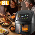 8L Heißluftfritteuse Fritteuse Air Fryer Friteuse Minibackofen Dörrautomat