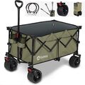 200L/150KG Bollerwagen Faltbar Handwagen Klappbar Gartenwagen mit Bremen Offroad