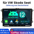 9" Autoradio Für VW Transporter T5 Passat B6 Stereo Android 12 GPS Sat Navi SWC