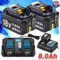 2x 18V 8.0Ah Für Makita BL1830 B Akku 6000mAh BL1860B BL1840B / DC18RC Ladegerät