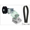 1x Wasserpumpe + Keilrippenriemensatz Schaeffler INA 529 0161 31 passend für