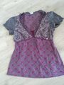 Bluse Blusentop Blusen-Shirt Tunika  Esprit Gr. XS 32 / 34 fuchsia-grau!