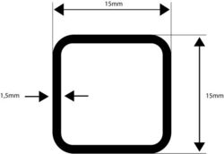 Vierkantrohr 20x20 30x30 40x40 Quadratrohr Stahlrohr Hohlprofil Stahl VierkantFixlängen: 250mm, 500mm, 750mm, 1000mm, 1250mm, 1500mm