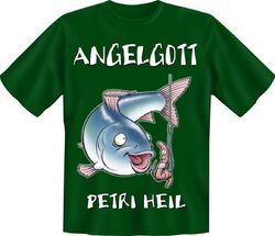 T-Shirt Fun-Shirt Angel Angler Angeln Angelgott Fisch Karpfen S M L XL XXL XXXL