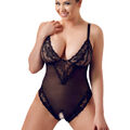 Sexy Body XL-4XL schwarz Dessous Schritt offen Bodysuit Reizwäsche "Sarah"B32