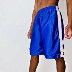 Selten Vintage Champion C9 Wendbar Basketball Shorts Blenden Blau Grau Klein