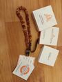 Authentic Baltic Amber Hunde Bernsteinhalsband mit 100% LEDERBAND, Zeckenschutz 