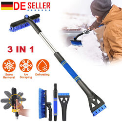 Schneebesen Eiskratzer Teleskop Schnee Bürste 64-80cm Auto Besen mit Gummilippe