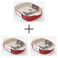 Staub Auflaufform 34 x 26cm 3,5L mit 20x16cm 0.6L Backform 2x Rechteckig Rot