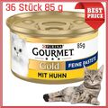 PURINA Katzenfutter Nass Gourmet Gold Feine Pastete mit Huhn - 36er-Pack  x 85 g