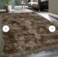 Paco Home - Wohnzimmer Hochflor Shaggy Teppich, Braun, Beige, 240x340cm, Groß