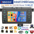 Autoradio Android 13 GPS NAVI DAB+ Für BMW E46 3er 318 320 325 M3 Rover 75 MGZT