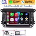 7" Apple Carplay Android 14 Autoradio GPS Navi Für 2 DIN VW GOLF 5 6 Passat Polo