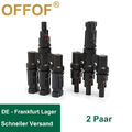 Solarstecker Verteiler 2Fach 3Fach 2T 3Y PV Kable Buchse Für Solar Panel 4-6mm²