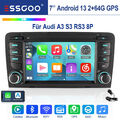 7'' Android 13 Autoradio Carplay 2+64G GPS BT RDS WIFI Für Audi A3 S3 RS3 8PA 8V