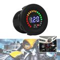 DC 12V LED Voltmeter Digitalanzeige Einbau Rund Wasserdicht Auto Motorrad